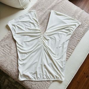 Bishop & Young, size small, ivory/ off white blouse